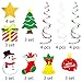 KUUQA 34 Pieces Christmas Hanging Swirl Decorations Kit Ceiling Swirl Decoration Christmas Tree Snowman Socks Gift Box Pentagram for Christmas Party Decoration