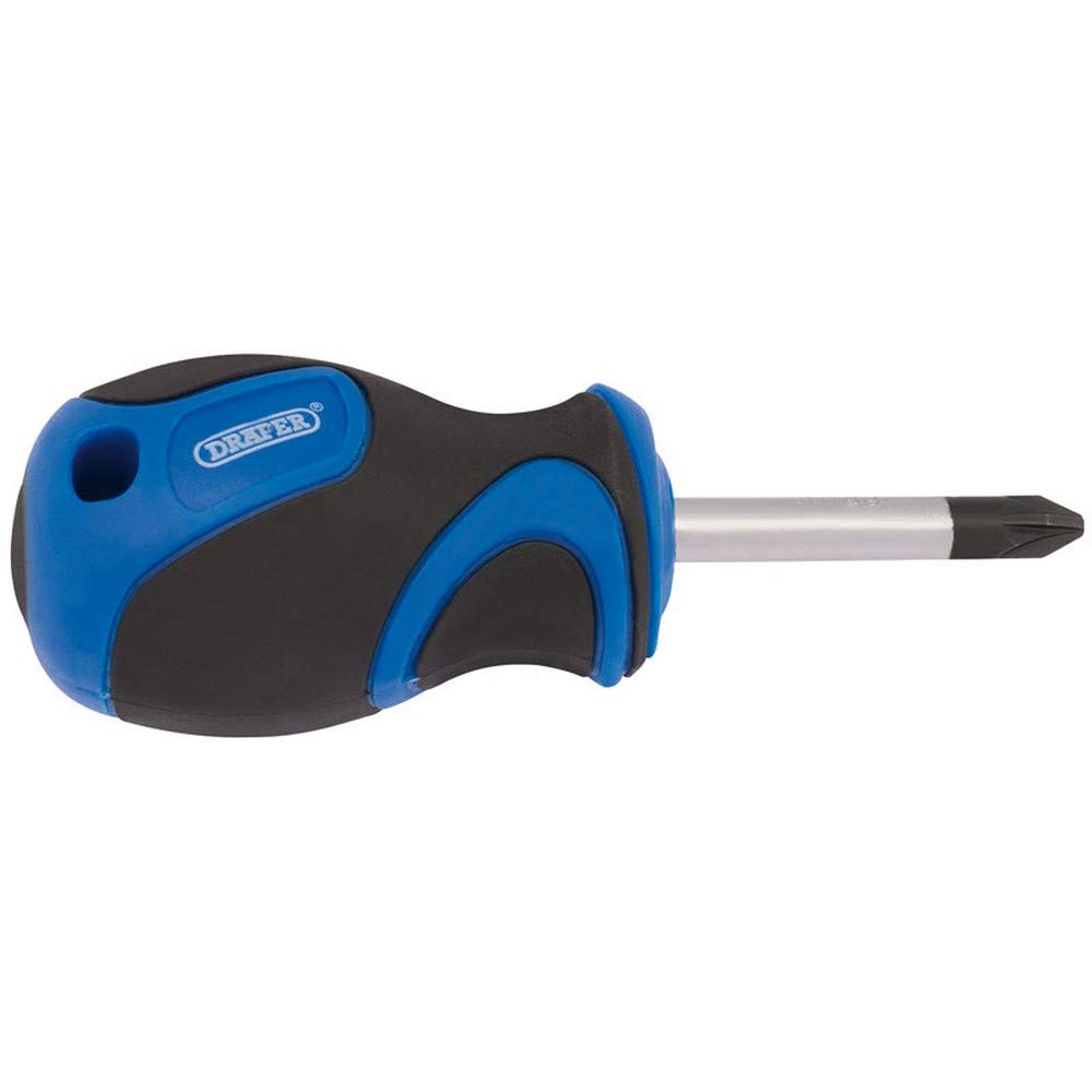 Draper 48929 Number 2 PZ Type Screwdriver with Soft Grip Handle, 38mm , Blue