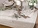 SARO LIFESTYLE Embroidered Swirl Design Linen Blend Table Runner, 16