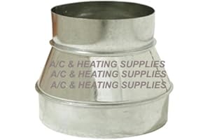 THE SHEET METAL KID 12 Inch to 10 Inch Single Wall HVAC Duct Reducer & Increaser - Galvanized Sheet Metal Ducting Connector for Airflow, Heating, Cooling, & Air Ventilation System Extra Strength and Fittings