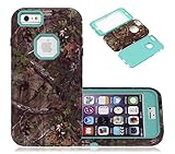 iphone 6s Plus Case, CexCob [High Impact Hybrid Shockproof Durable] Camo 3 in 1 Combination Tough Rugged Heavy Duty Armor Combo Back Cover for Apple iphone 6s Plus / 6 Plus, Mint