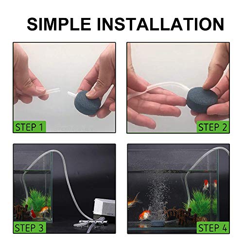 SNOMEL 10 Pcs 1.6 inch Small Round Air Stone Bubble for Aquarium Fish Tanks, Oxygen Diffuser Stone Air Bubbler Aerator for Hydroponics Nutrient Compost Tea