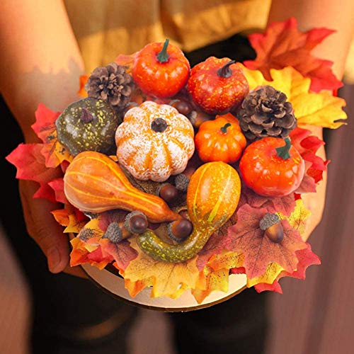 DomeStar Aritificial Maple Leaves, 500PCS 3 Inch Silk Fall Leaves Faux Autumn Leaves Assorted Fall Leaves for Halloween Thanksgiving Decorations