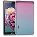 kwmobile TPU Silicone Case Compatible with Huawei MediaPad T3 7.0 - Case Soft Flexible Protective Cover - Bicolor Dark Pink/Blue/Transparent