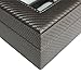12 Piece Pewter Carbon Fiber Watch Display Case Men's or Ladies Watch Box Jewelry Glass Top