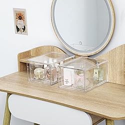 Yieach 2 Pack Stackable Makeup Organizer Storage