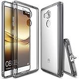 Huawei Mate 8 Case, Ringke [FUSION] Crystal Clear PC Back TPU Bumper [Drop Protection/Shock Absorption Technology][Attached Dust Cap] For Huawei Mate 8 - Smoke Black