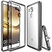 Ringke [Fusion] Compatible with Huawei Mate 8 Crystal Clear PC Back TPU Bumper [Drop Protection, Shock Absorption Technology][Attached Dust Cap] for Huawei Mate 8 Case - Smoke Black