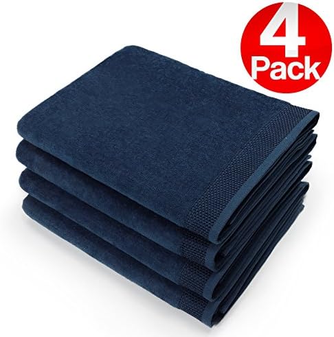 KAUFMAN - 30 X 60 VELOUR BEACH AND POOL TOWEL 4 PACK (Navy)