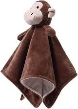 CREVENT Cozy Plush Baby Security Blanket Lovey Brown Monkey 34x34cm view 3