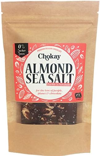 Chokay Dark Chocolate Almond Sea Salt (2 x 100g) - Without sugar added, sweetened with stevia