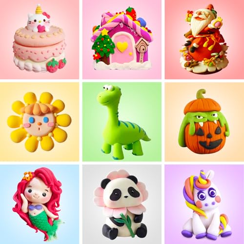 TicKiddos 72 Bags of Modelling Clay, 36 Colours, Air-Drying with 15 Tools, Soft Ultralight Non-Children's Clay Set, Gift for Boys and Girls from 3 4 5 6 7 8 9 10