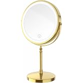 DEIOVWXS Makeup Mirror, Rechargeable Vanity Mirror with 3 Lights, 1X/10X | Adjustable Brightness, 3000mAh, Double-Sided, Gift for Mom, Women, Wife, Girls, Dorm Room Essential