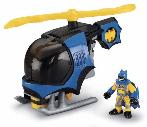 Fisher-Price Imaginext DC Super Friends Batcopter, Giocattolo Elicottero Di Batman Con Figura, Per Bambini 3-8 Anni, Multicolore