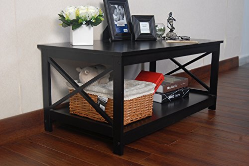 Espresso finish x-design wooden cocktail coffee table s…