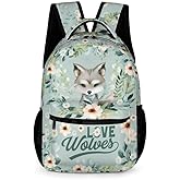 Wolf School Backpack for Kids Girls Boys, 16 Inch Cool Wolf Themed Bookbag, Personality School Backpack for Students Children, Lightweight, Large Capacity
