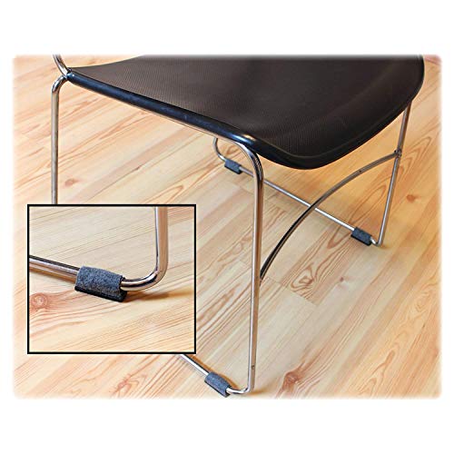 Wrap Around Floor Savers for Chairs with Sled Bases 100 Pack Grey Large