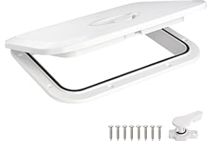 CLLOMAGY Marine Boat Hatch Deck Cover Lid,Marine Deck Access Hatch & Lid,Black Rectangle Boat Access Door for Bass/John/Fishing/Skiff/Sailboat/Yacht,Waterproof Cover Easy to Install