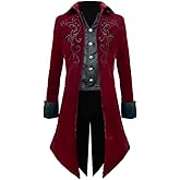 Crubelon Mens Steampunk Tailcoat Jacket Gothic Medieval Victorian Frock Coat