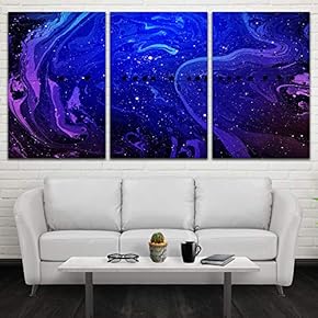 3 Panel Canvas Wall Art Starry Space Pictures Home Wall Decorations for Bedroom Living Room Paintings Canvas Prints Framed - 16"x24" x 3 Panels