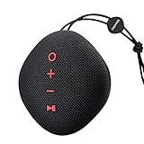 Portable Bluetooth Speaker, QWOO Pebble Waterproof Wireless Speaker Built-in Mic 18 Hours Playing Time with Loud Stereo Sound Rich Bass for Indoor/Outdoor via Bluetooth 4.2/TF Card/AUX Black