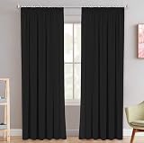 H.Versailtex Blackout Curtains 90x72 Two Panels Pencil Pleat Tiebacks Home view 2