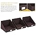 MaidMAX Closet Shelf Open Storage Bin Organizer with Label Holder, Sloped Cut, Foldable, Brown, Set of 3