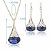 Women Fashion Water Drop Shape Gold Plated Jewelry Set Necklace Earring of Gemstone Crystal for Costume Show Wedding Party Dance Ceremony Accessories