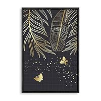Framed Canvas Wall Art Golden Forest Canvas Prints Home Artwork Decoration for Living Room,Bedroom - 16x24 inches