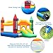 Costzon Inflatable Bounce House, Castle Jumper Slide Mesh Walls, Kids Party Jump Bouncer House w/Repairing Kit, Stakes, Carry Bag Without Blower (Crayon Theme)