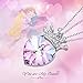 Angelady Gemstone Created Infinity Pendant Necklace Gifts for Women Girls Crystal from Swarovski ， Princess Crown Necklace Graduation Present