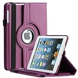 Apple iPad Mini Case / iPad Mini 2 case / iPad mini 3 Case - Thilon, 360 Degree Rotating Stand PU Leather Case Cover with Stand, Auto Sleep / Wake for iPad mini 1, 2, 3 case (Purple)