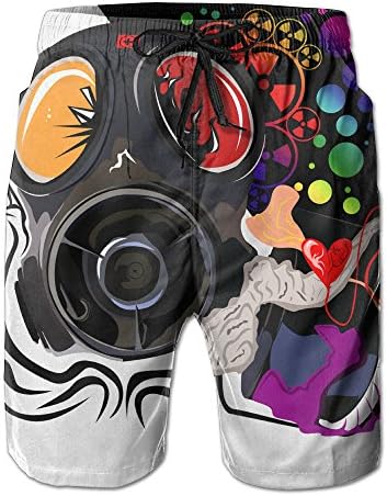 Men Funniest Manic Wolf Mask Running Shorts