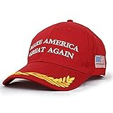 Besti Make America Great Again Donald Trump USA Cap Adjustable Baseball Hat (Olive Branch Red)