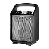Tenergy 1500W/750W Portable Space Heaters with Adjustable Thermostat, Recirculation Air Electric Fan Heater with Auto Shut Off Switch, Tip-over & Overheat Protection