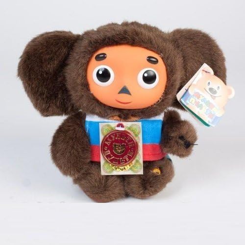Cheburashka Soft Plush Russian Speaking Toy in Russian Flag Uniform (6.7")
