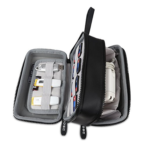 BUBM Eva Electronic Accessories Organizer Case, Travel Gadget Bag with Handle, Perfect for Cables, USB Drives, Batteries, memory cards (Black) - Thumbnail 4