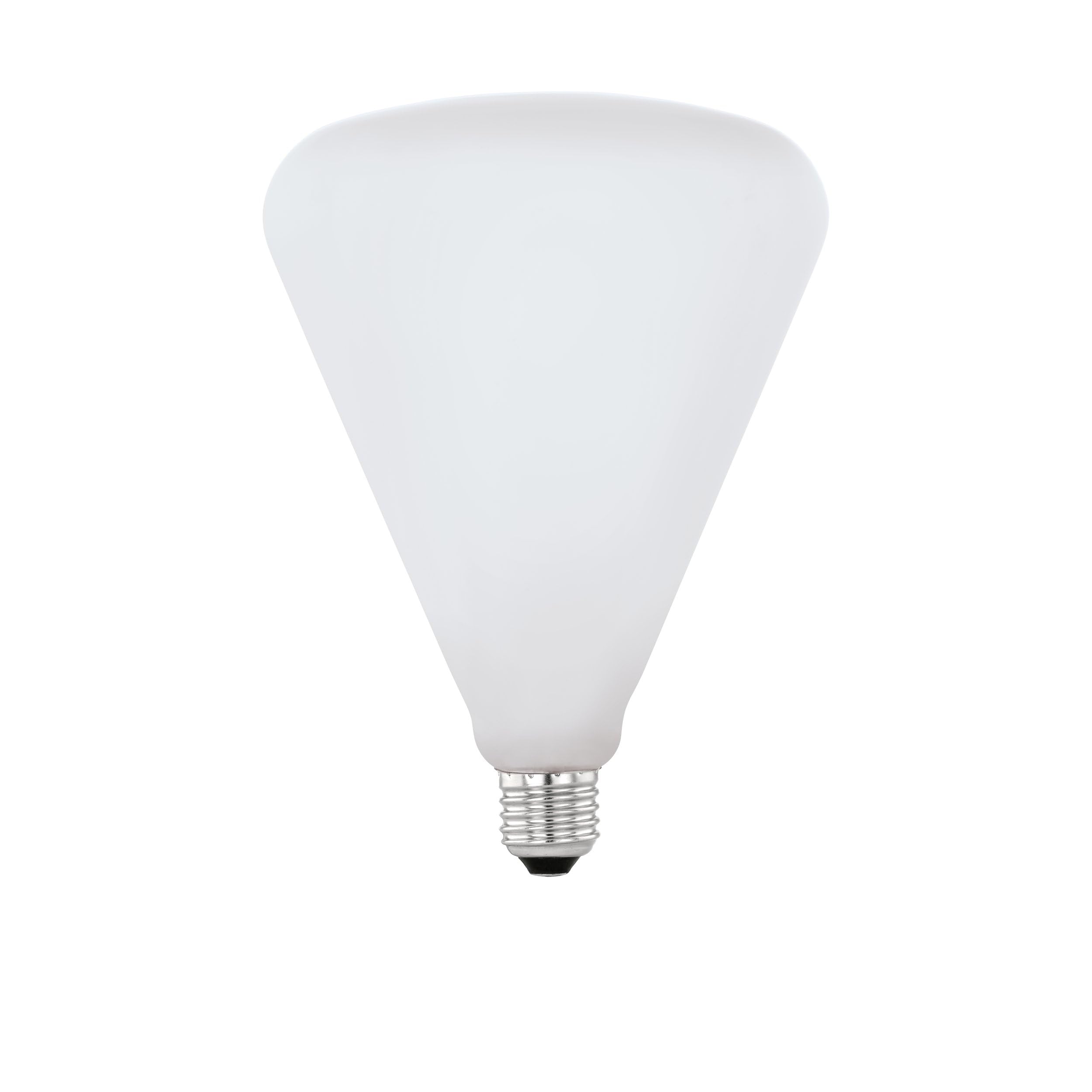 EGLO Dimmable E27 LED Light Bulb Big Size, Extra-Large Cone-Shaped Edison lamp, 4.5 watt (Equivalent to 40 watt), 470 Lumen, Warm White Glow, 2700 Kelvin, White Opal, R140, Ø 5.5"