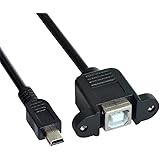 Chenyang Mini USB 5pin Male to USB B Female Panel Mount Type Cable 20cm with Screws