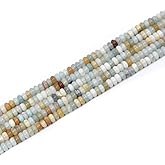 160pcs 4x2mm Natural Amazonite Disk Rondelle Spacer Stone Semi Precious Gemstone Loose Beads for Jewelry Making 15 Inch