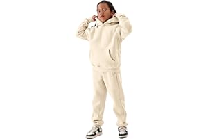 COZYPOIN Unisex Kids Fleece 2 Piece Outfits Girls Boys Hooded Sweatshirt and Jogger Sweatpants Sweatsuit Set for 5-14Y