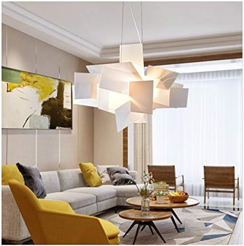 HN Lighting Chandelier Nordic Postmodern Creative Personality Art Restaurant Bar Lamp White Acrylic Stack Pendant Light (Color : White)