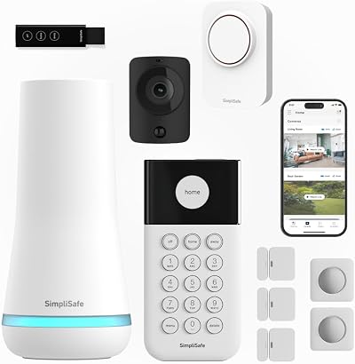 SimpliSafe 10 Piece Wireless Home Alarm System with Motion Sensor HD Camera