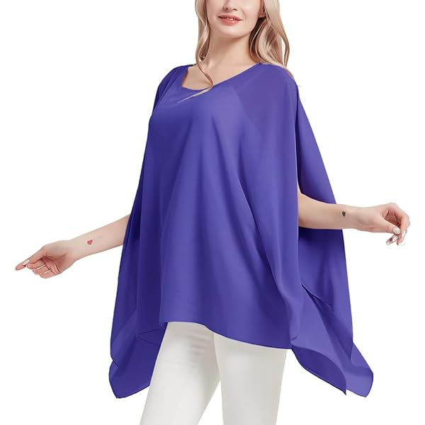 kanqさま専用‼️TAN  BALLOON OVER SHIRTS Max Hsuan Women's Loose Solid Sheer Chiffon Caftan Poncho