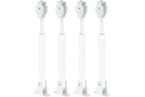 uxcell 4Pcs Universal Spring Loaded Cord Tensioner, Metal String Tension Rod Pulleys, Curtain Locking Cord Tension Pole Adjus