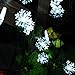 JOJOO Solar Powered 30 LED 16.5ft Snowflake String Lights Christmas Lights for X-mas, Garden, Patio, Outdoor Decor, White LT027
