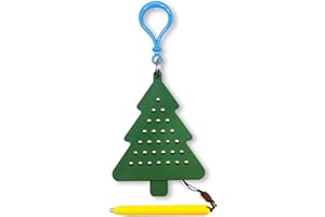 Svance Magnetic Drawing Board for Kids Toddlers with Beads and Magnet Stylus Pen - Keychains Magnetic Dot Art Airplane & Car Ride Road Trip Activities Travel Toys for Kids (Christmas Tree)