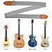 Guitar Strap Vintage Tweed 100% Cotton & Suede Leather Ends Strap with Pick Pocket For Bass, Electric & Acoustic Guitars (Black/Gray)