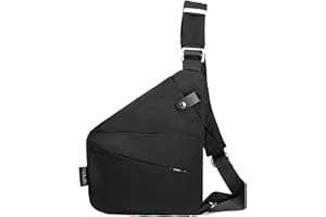 RIVLADE Anti Theft Travel Bag Anti-Theft Bag Slim Sling Bag Cross Body Travel Bag (Black,Left Shoulder)