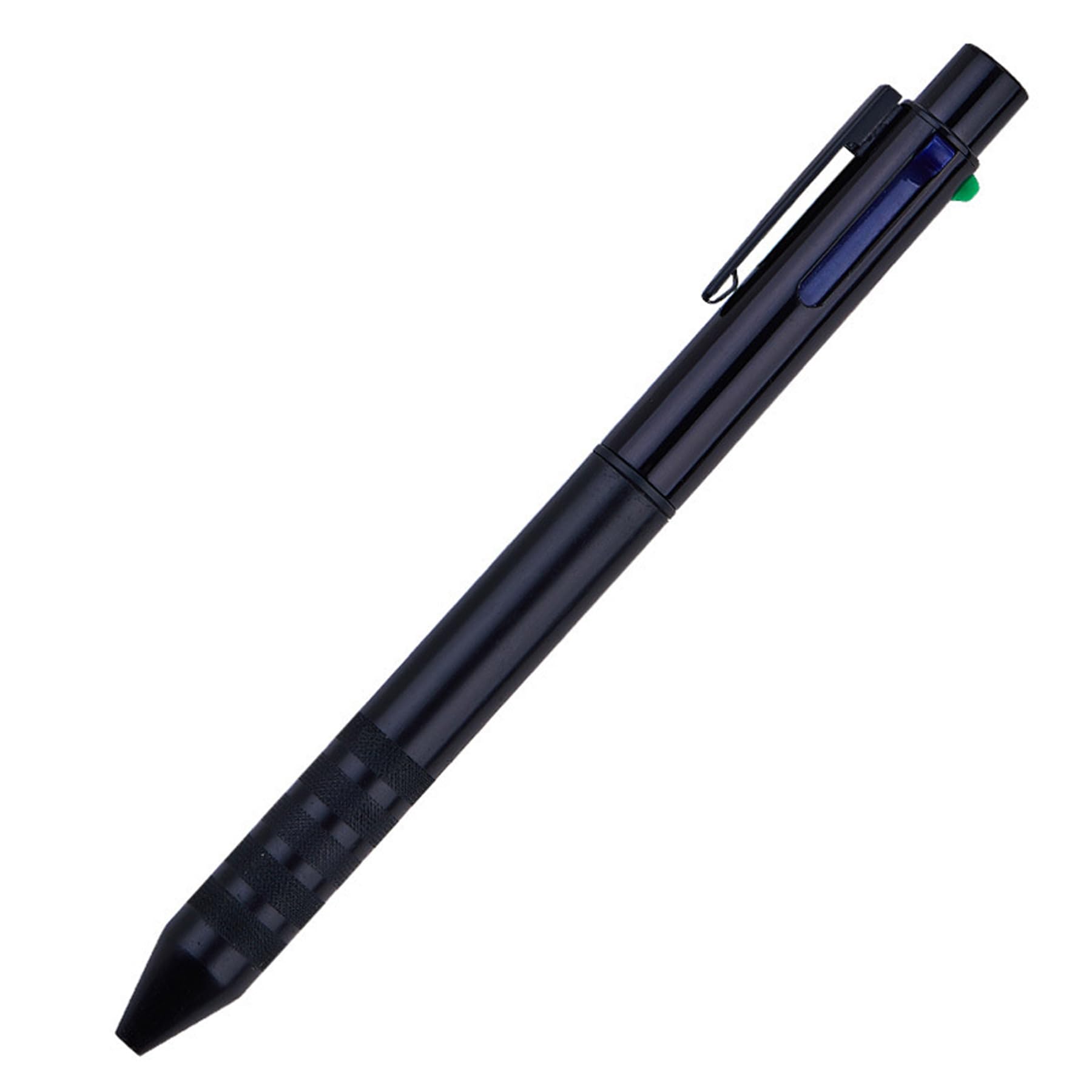 HeTaoCat Multi Color Pen 4 In 1 Multi function Pen with Black, Blue, Red, Green, Metal Gel Ballpoint Pen, 1-Count (Black)